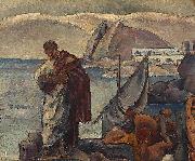 unknow artist Ovidiu in exil, ulei pe carton Sweden oil painting artist